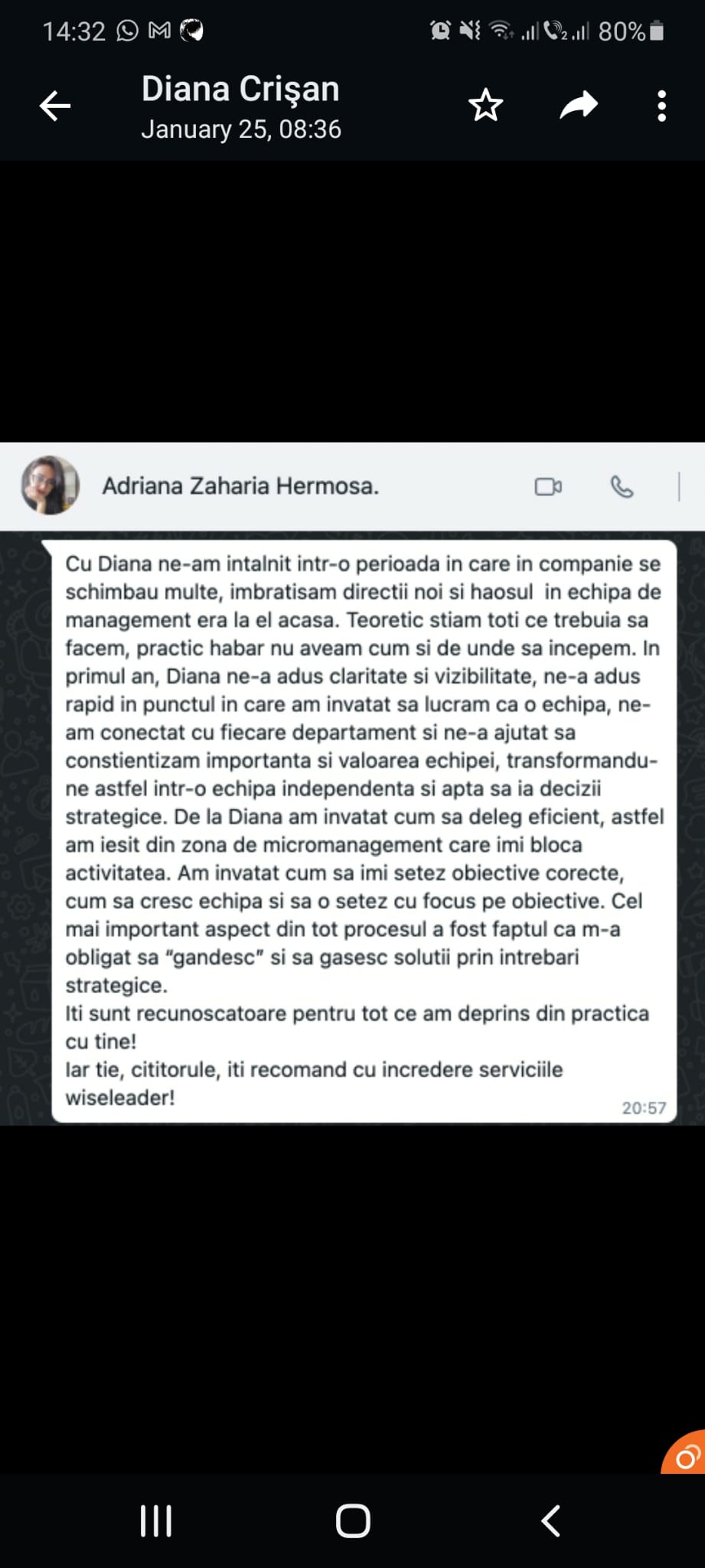 Mărturie Adriana Zaharia