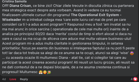 Mărturie Cristina Samoilă
