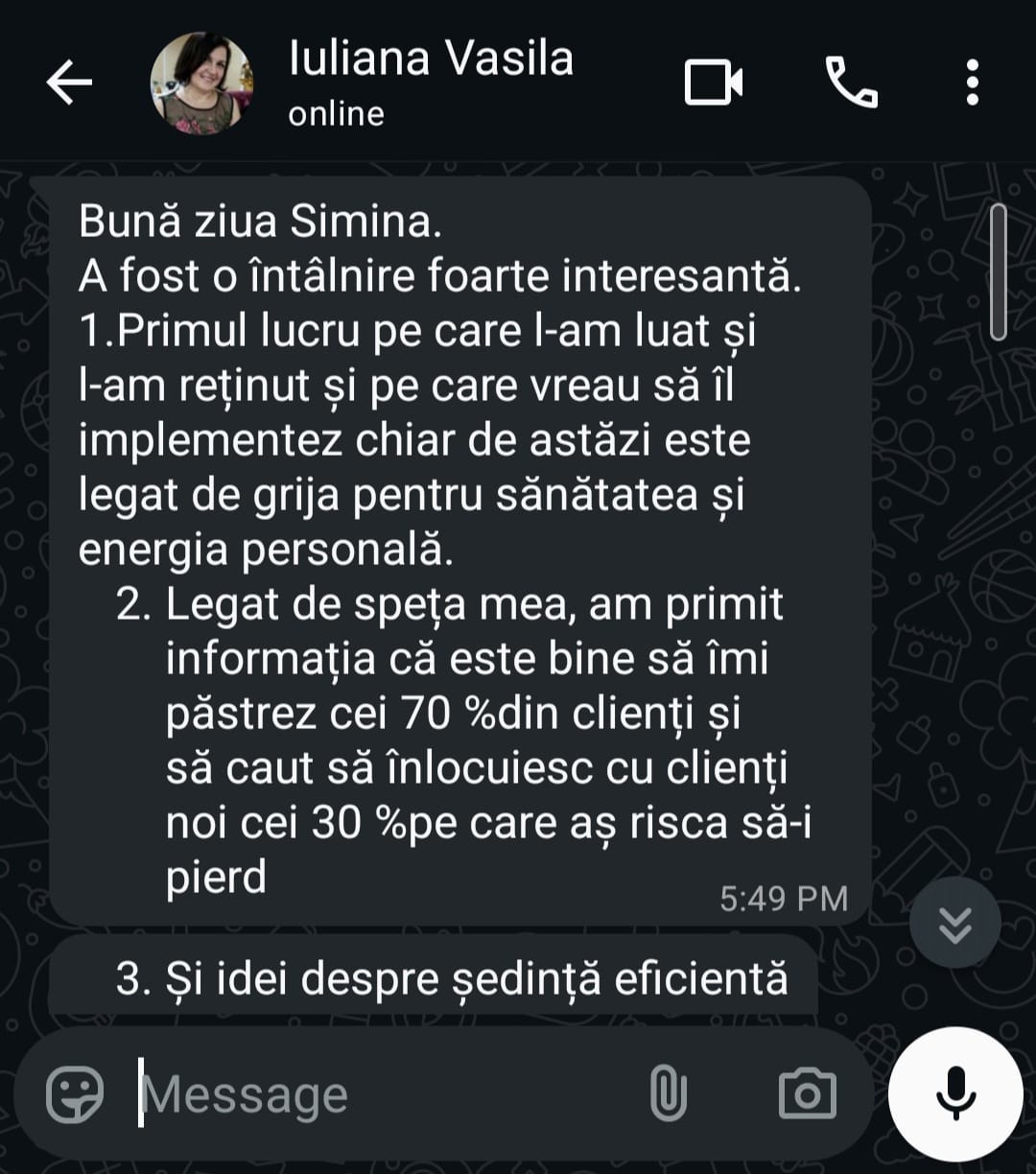 Mărturie Iuliana Vasilache