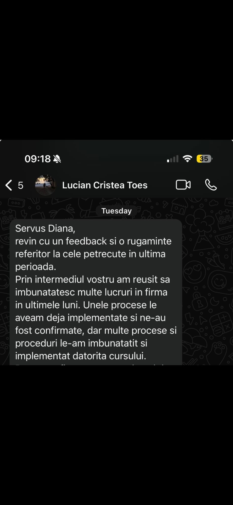 Mărturie Lucian Cristea
