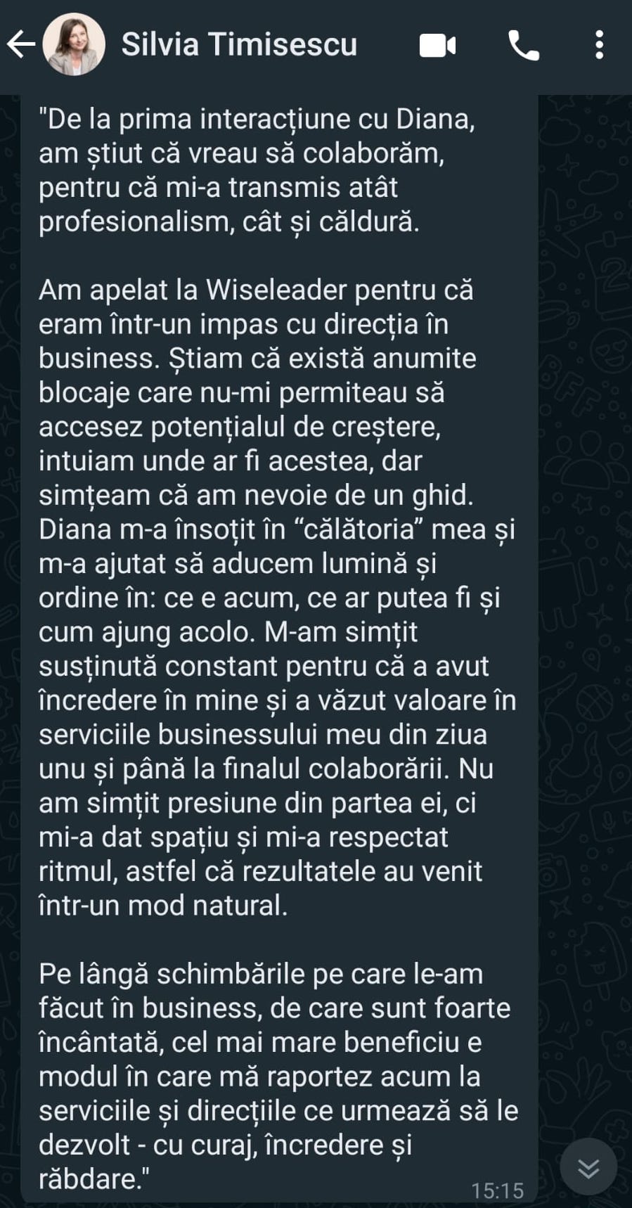 Mărturie Silvia Timișescu